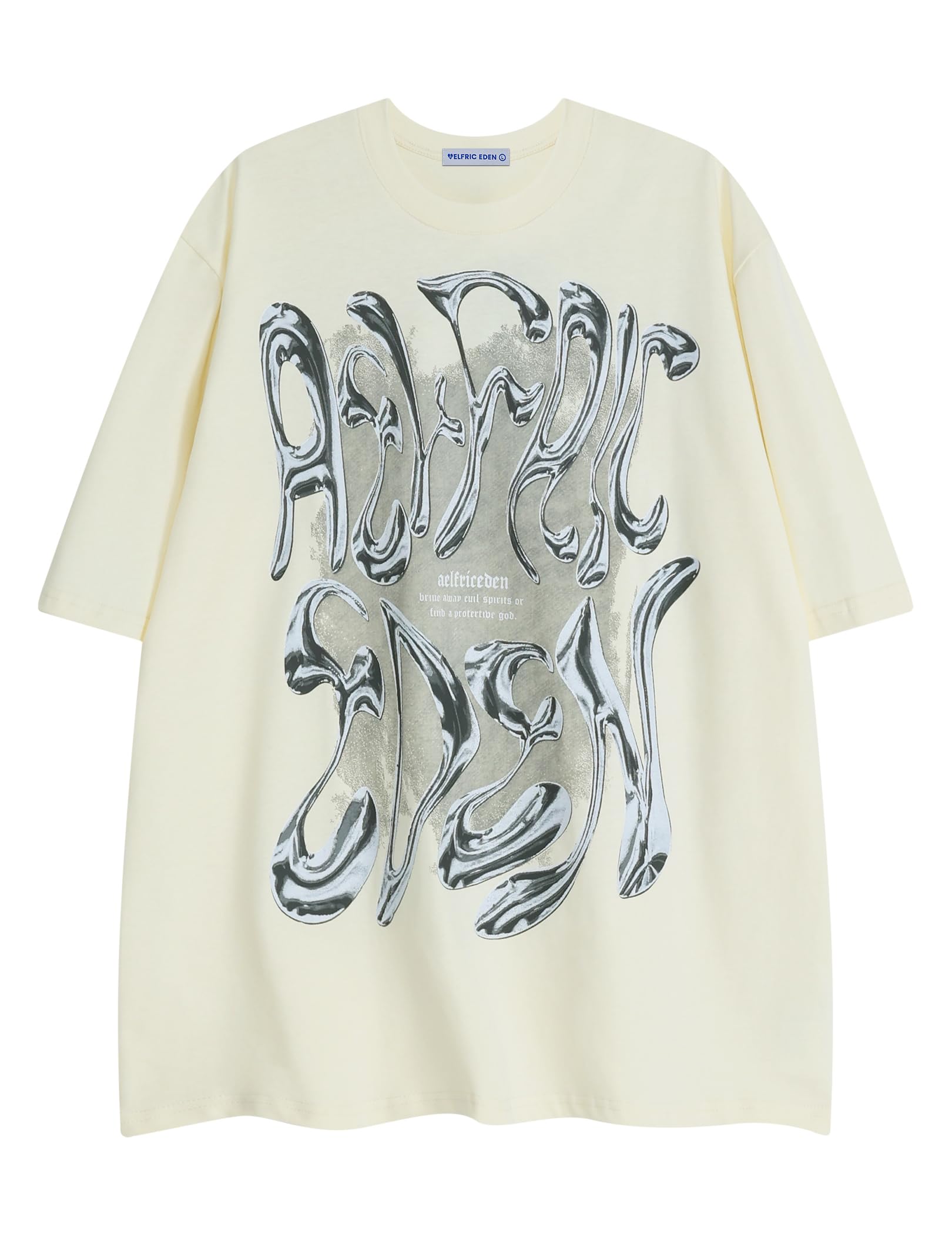 Metalic Graphic Tees Men Y2k Oversized T Shirts Women Vintage Tees Unisex Summer Tops