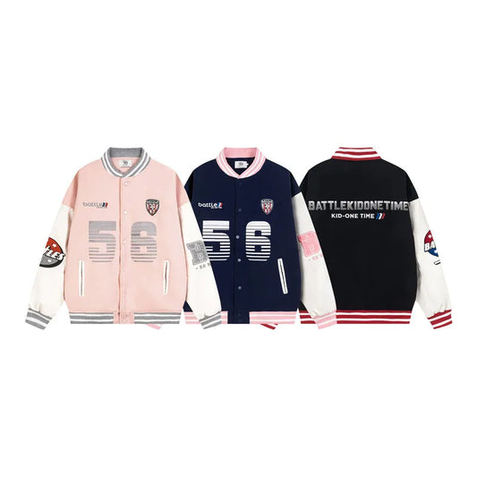 Letter  Patchwork Element Baseball Jacket for Men