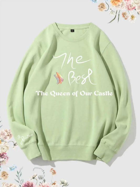 The Queen of Our Castle Embroidered Sweatshirt