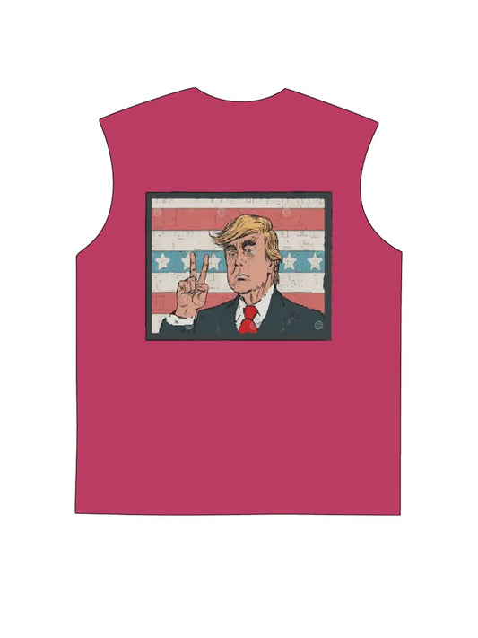 230g Cotton MAGA Printed Wash Old Sleeveless T-shirt