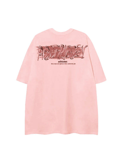 Metalic Graphic Tees Men Y2k Oversized T Shirts Women Vintage Tees Unisex Summer Tops