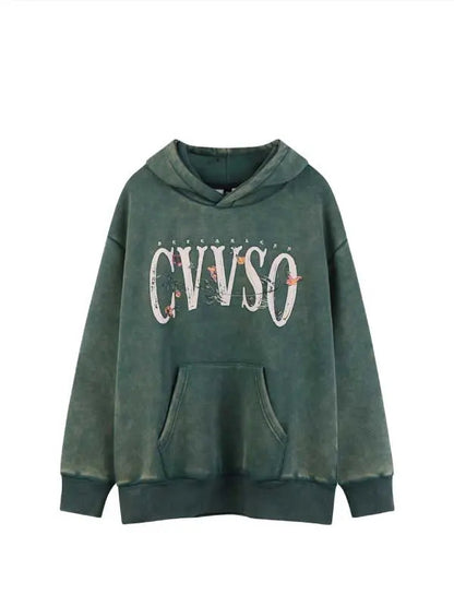 Men's Letter Kangaroo Pocket Hooded Sweatshirt