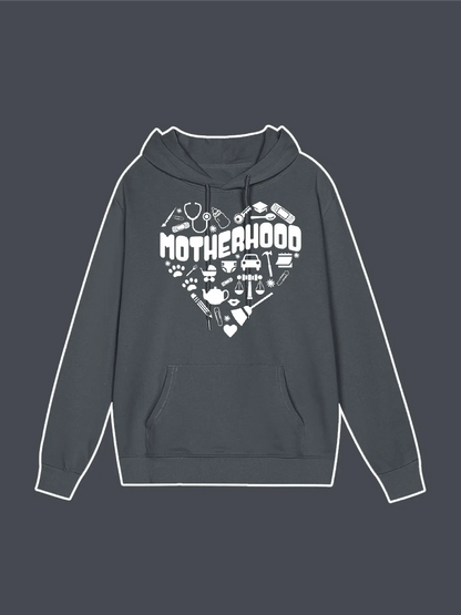 Motherhood Heart Graphic Hoodie Custom