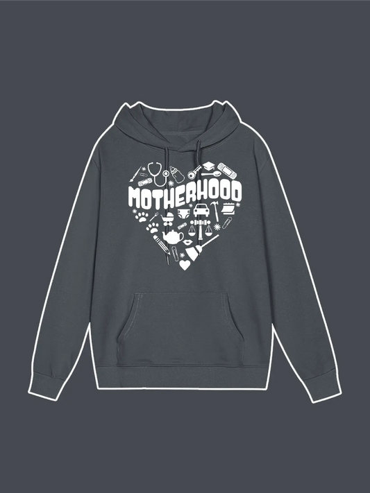 Motherhood Heart Graphic Hoodie Custom