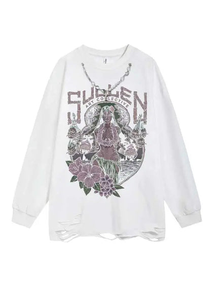 Men's Necklace Crew Neck Graphic Sweatshirt
