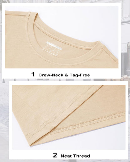 Women's Cotton T-Shirts Short-Sleeve Shirts Crew-Neck Tops