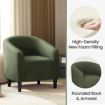 Yaheetech Accent Barrel Chair Boucle Fabric Club Chair