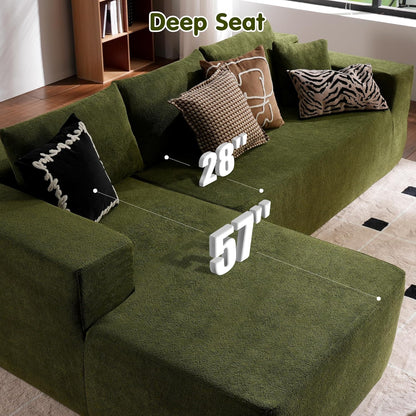 104" Cloud Sectional Couch with L-Shape Chaise