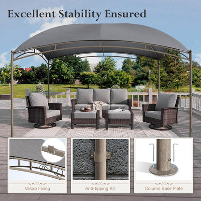 10x13 Outdoor with Screened Double Roof Heavy-Duty Patio Canopy Tent Dark Blue