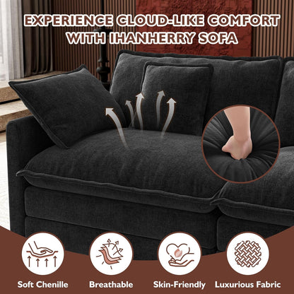 146" U-Shaped Modern Sofa Modular Sectional Cloud Couch