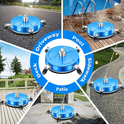 14" Pressure Washer Surface Cleaner with 4 Wheels