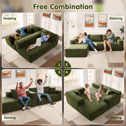 104" Cloud Sectional Couch with L-Shape Chaise
