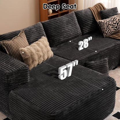 104" Cloud Sectional Couch with L-Shape Chaise