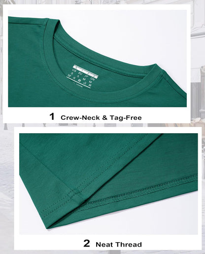 Women's Cotton T-Shirts Short-Sleeve Shirts Crew-Neck Tops