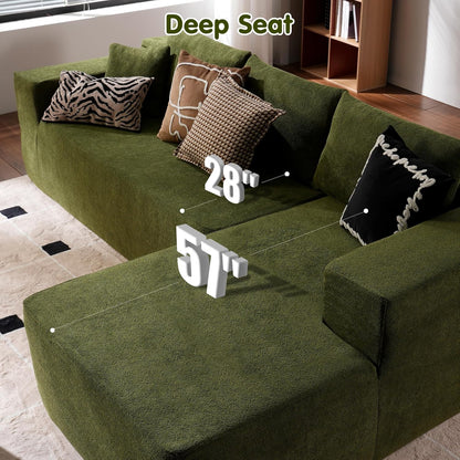 104" Cloud Sectional Couch with L-Shape Chaise