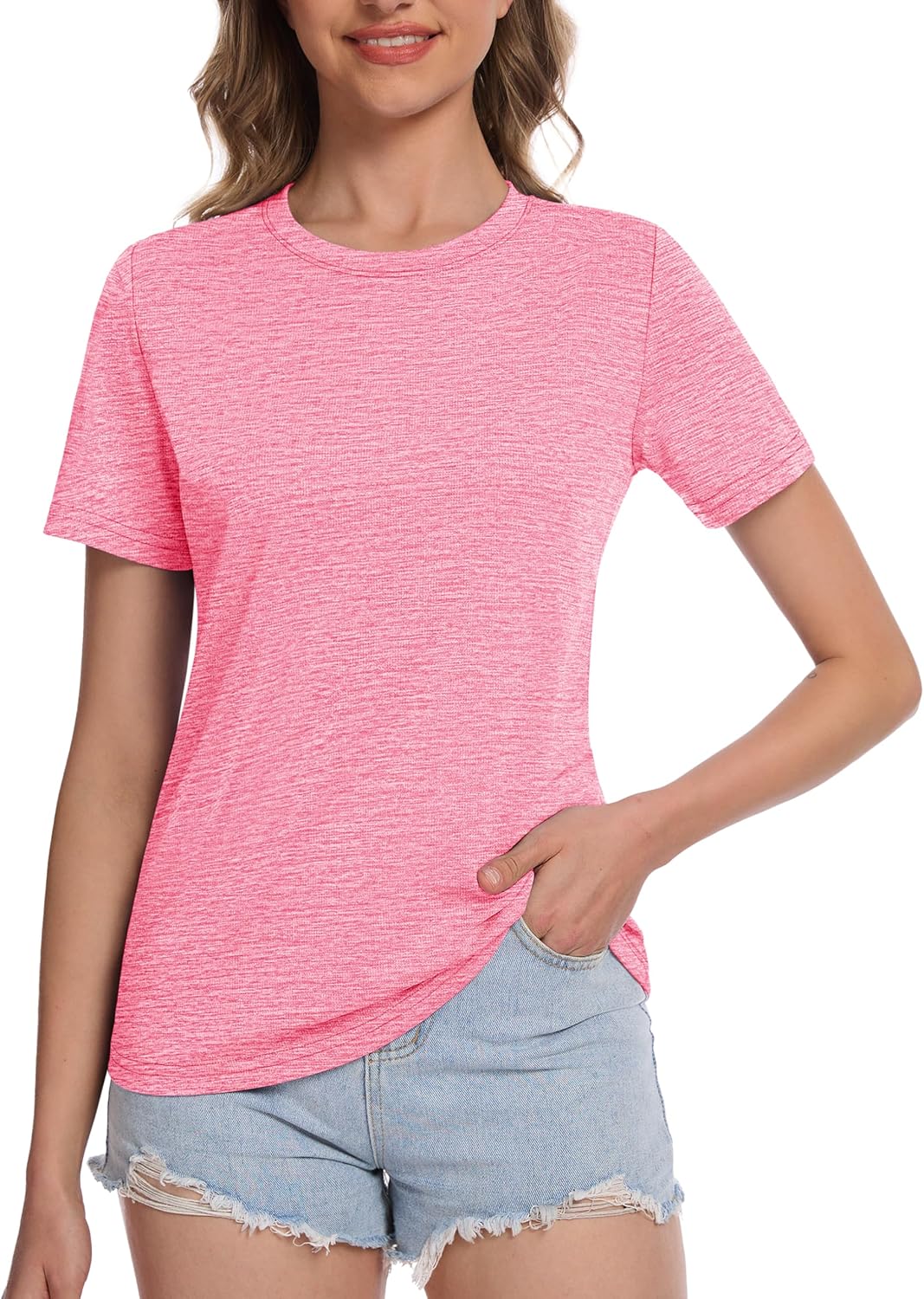 Women's Short Sleeve T Shirts UPF 50+ Sun Protection Athletic Running Workout Tee Tops
