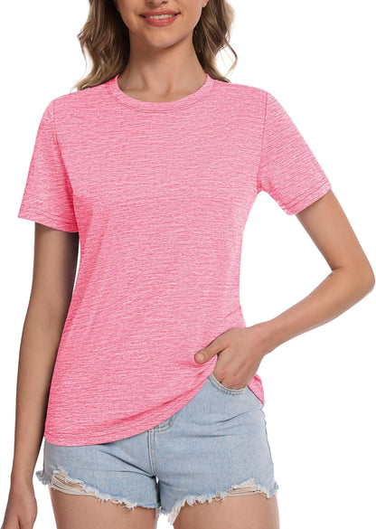 Women's Short Sleeve T Shirts UPF 50+ Sun Protection Athletic Running Workout Tee Tops