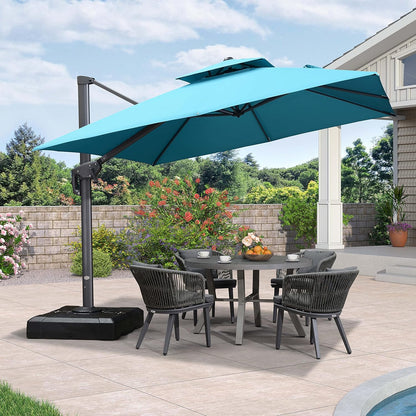12ft Patio Umbrella with Base Large Outdoor Square Umbrella