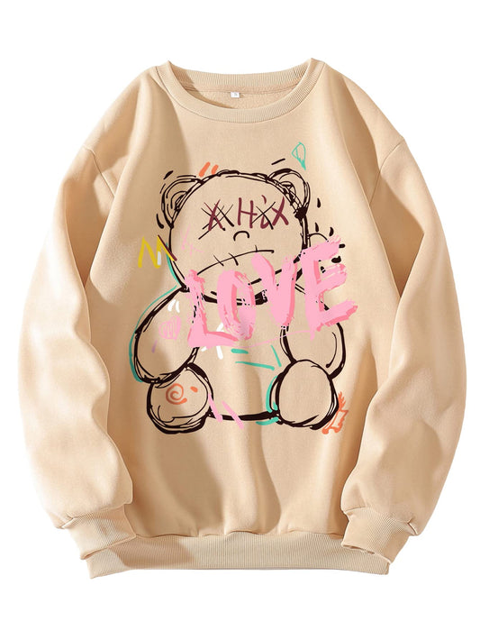Women's Letter Graphic Print Long Sleeve Sweatshirt Pullover Tops