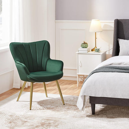 Yaheetech PU Leather Armchair Modern Accent Chair with Metal Legs