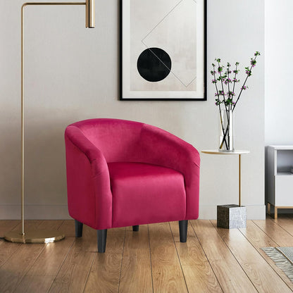 Yaheetech Accent Barrel Chair Boucle Fabric Club Chair