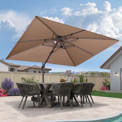 12ft Patio Umbrella with Base Large Outdoor Square Umbrella