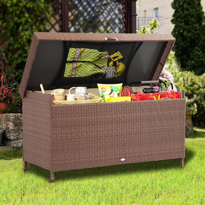 230 Gallon Deck Box XXL Wicker Outdoor Storage Box