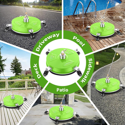 14" Pressure Washer Surface Cleaner with 4 Wheels