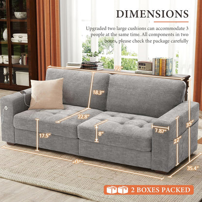 146" U-Shaped Modern Sofa Modular Sectional Cloud Couch