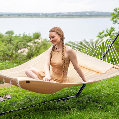 2 Person Hammock with Stand Heavy Duty Portable Dark Grey