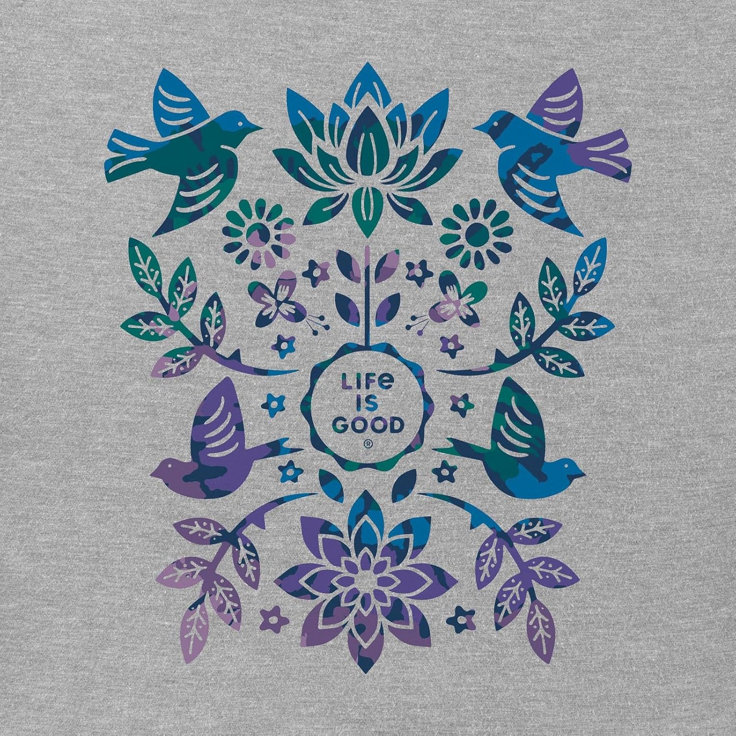 Short Sleeve Cotton Graphic T-Shirts Folk Art Garden Tie Dye