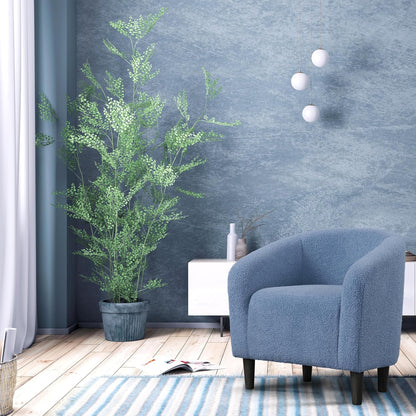 Yaheetech Accent Barrel Chair Boucle Fabric Club Chair
