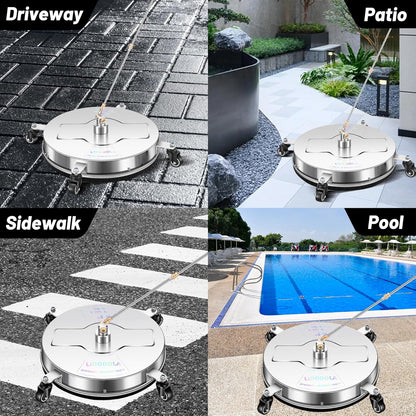 14" Pressure Washer Surface Cleaner with 4 Wheels