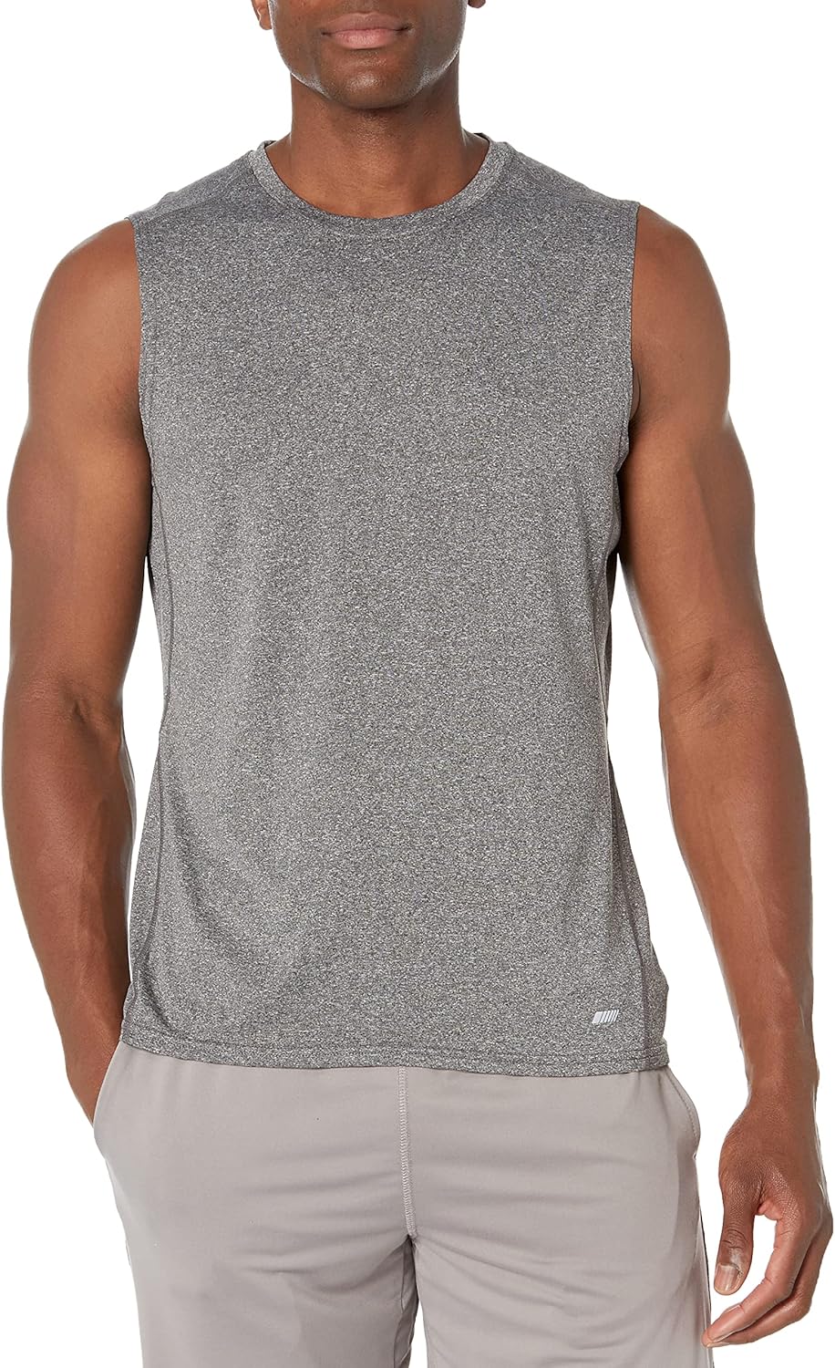Essentials Men's Active Quick Dry Tech Stretch Lightweight Sleeveless Muscle Shirt