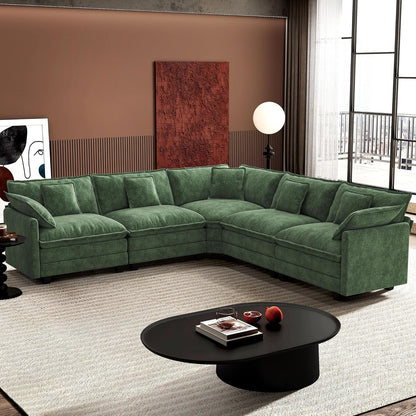 146" U-Shaped Modern Sofa Modular Sectional Cloud Couch