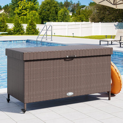 230 Gallon Deck Box XXL Wicker Outdoor Storage Box