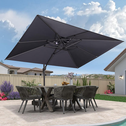 12ft Patio Umbrella with Base Large Outdoor Square Umbrella