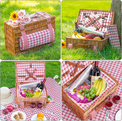 19Pcs Picnic Basket for 2 with Blanket