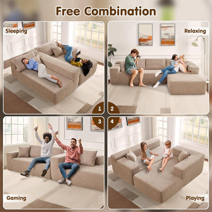 104" Cloud Sectional Couch with L-Shape Chaise