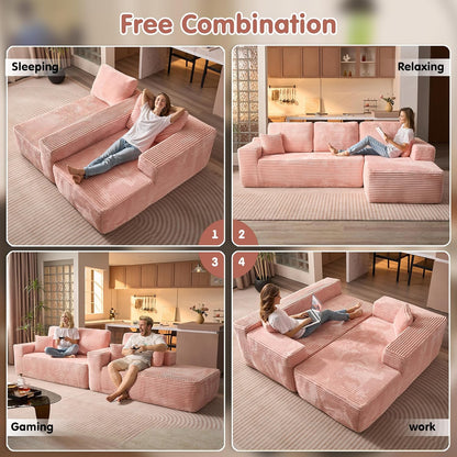 104" Cloud Sectional Couch with L-Shape Chaise