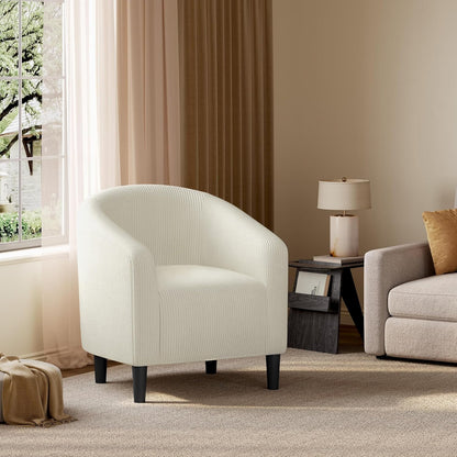 Yaheetech Accent Barrel Chair Boucle Fabric Club Chair