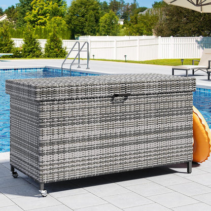 230 Gallon Deck Box XXL Wicker Outdoor Storage Box