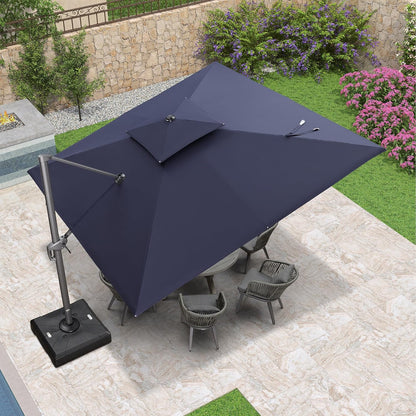 12ft Patio Umbrella with Base Large Outdoor Square Umbrella