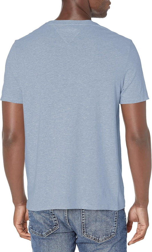 Men T Shirt Crewneck with Pocket Malaga Blue Heather