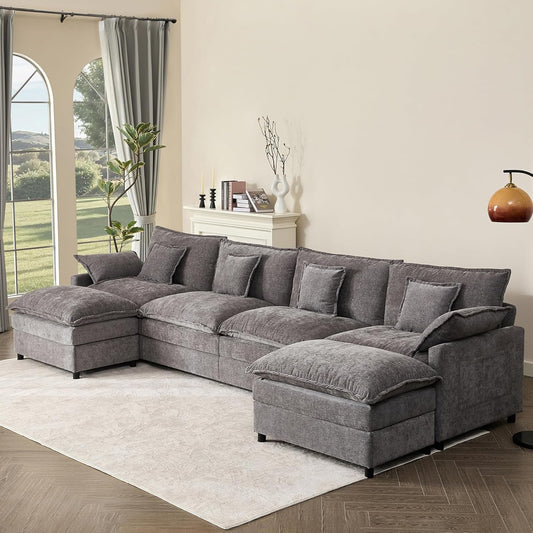 108" U Shaped Couch Modular Sectional Sofa