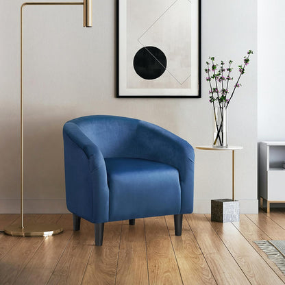 Yaheetech Accent Barrel Chair Boucle Fabric Club Chair