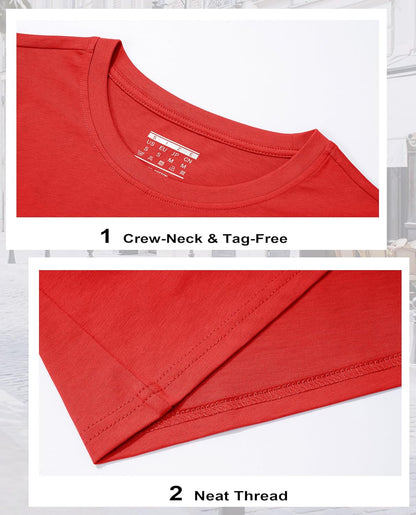 Women's Cotton T-Shirts Short-Sleeve Shirts Crew-Neck Tops