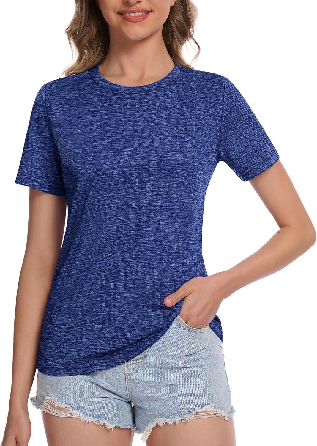 Women's Short Sleeve T Shirts UPF 50+ Sun Protection Athletic Running Workout Tee Tops
