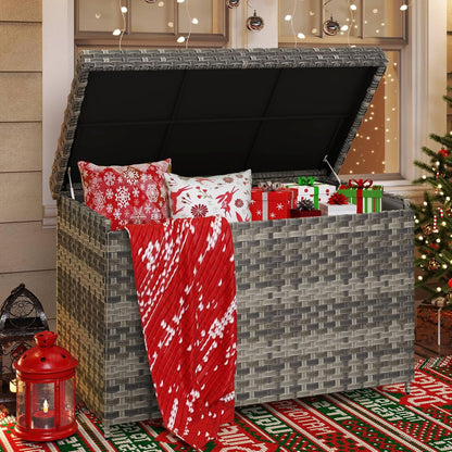 230 Gallon Deck Box XXL Wicker Outdoor Storage Box