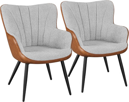 Yaheetech PU Leather Armchair Modern Accent Chair with Metal Legs